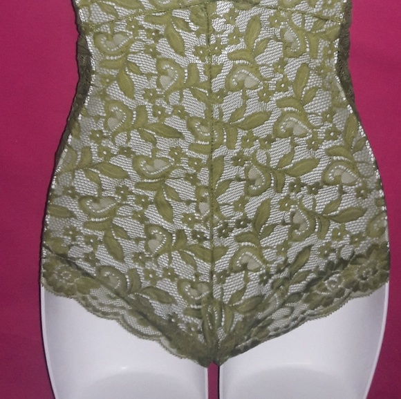 Sheer Green Lace Stretchy Harness Bodysuit Romper! - Picture 5 of 6